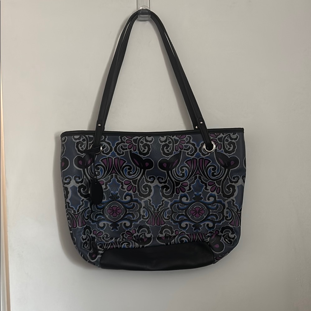 Elegant Black and Gray Patterned Tote Bag